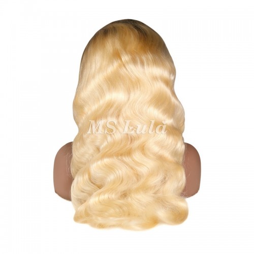 Mslula 1b/613 Color Ombre Root 13x4 Transparent Lace Front Wigs Body Wave | Human Hair Wig | Lace Front